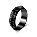 Minimalist black stainless steel ring featuring engraved Viking runes with a matte finish - US 7 / Matte Black Runes