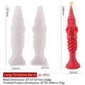 DIY Santa silicone mold for long candle making, 43x23x157mm translucent craft tool - Christmas Long Style D ZL-951