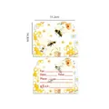 Bee theme party invitation cards with watercolor beehive and flower designs, 2-piece set - Invitation Cards 6PCS
