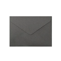 Mini charcoal grey textured specialty paper envelope with V-shaped flap closure - Dark Fragrance Grey (Velvet Flower Paper)