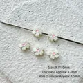 Creamy white and pink cherry blossom bead 9.7x10mm for DIY jewelry making - Ivory