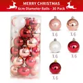 Set of 30 golden Christmas ball ornaments 6cm diameter in cylindrical box - 6cm Red and White Barrel Balls (30pcs)
