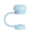 Light blue silicone flower straw cover cap for 10mm drinking straws for Stanley cups - Azure