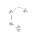 Elegant silver butterfly ear cuff with sparkling rhinestones and delicate pearls - Silver I Style Right