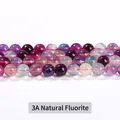 3A grade natural multi-color fluorite round beads for DIY jewelry making - 3A Natural Fluorite
