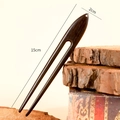 Fourche à cheveux en bois de santal foncé faite à la main épingle à cheveux 15cm - Style Pointu Double Broche 【15*2cm】 (Perforé)