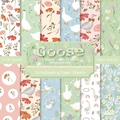 Goose theme scrapbooking paper pad with 12 floral designs for DIY album crafts - R2462a 24 Sheets