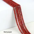 Strands of 2x4mm natural red jasper flat cylinder beads for DIY jewelry making - 2x4mm Spacer Beads (Approx. 150 Beads/Strand) / Red Jasper