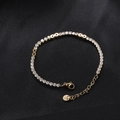 Gold-plated infinity bracelet with sparkling white zircons and adjustable chain - Gold Infinity