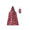 Foldable polyester shopping bag with vintage pink floral pattern and storage pouch - 16kg / 38*58cm / Small Floral (XC-38)