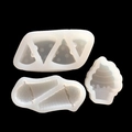 Silicone molds for cheese ice cream cones and cupcakes on a sleek black background - 3pcs Set - Transparent