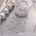 50 mini pierres de zircon marquise blanc cognac 02 pour le nail art DIY et les bijoux - Zircon à Revêtement Blanc Cognac Aurora Transparent