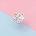 Colgante de corazón en acero inoxidable plateado con grabado hueco LOVE U Mama DIY - Corazón LOVE U Mama (MP598) / Dorado
