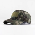 Classic washed camouflage baseball cap with American flag patch and USA embroidery - Adjustable / Camouflage