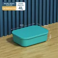 Nordic green plastic storage bin with lid, medium flat 4L capacity box for home - Small (25x18x8.5cm) / Nordic Green