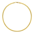 Minimalistische 18K vergulde roestvrijstalen choker met glad gepolijst oppervlak - Goud Eenvoudige Cirkel NC-1318G