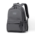 Mochila minimalista de nylon gris para estudiantes con correas de malla transpirable - Gris Galaxia