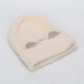 Dettaglio del passamontagna in peluche crema con trama soffice per il calore invernale - Taglia unica / Bianco Sporco