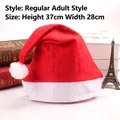 Classic red plush Christmas hat for adults, measuring 37x28cm for holiday gifts - Christmas Hat for Adults 1pc