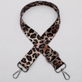 Adjustable leopard print replacement wide strap with dark bronze metal hooks for bags - No. 657 Leopard Print Gunmetal Hook