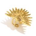 Anello aperto a raggiera in acciaio inossidabile placcato oro 18K regolabile da donna - Oro