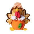 Gnomo del Ringraziamento a forma di tacchino con corpo di zucca e foglie d'acero - Stile Cappello Rotondo