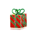 Weihnachtsgeschenk-Anhänger in Rot und Grün emailliert mit Glitzereffekt auf Weiß - Weihnachtsgeschenkbox (SHYP028)