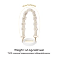 Handmade woven daisy cup handle strap with white silicone ring and gold metal carabiner - K68824 White Woven