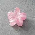 Iridescent light pink frangipani flower hair claw clip with pearlescent gradient finish - Matte Pink Electroplated [8cm Large]