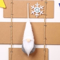 Detail of Christmas gnome plush with grey knitted hat and thick faux fur beard - White Style A