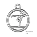 Antique silver gymnast on balance beam pendant charm measuring 15.2x21.7mm - Gymnastics Girl-Antique Silver