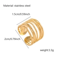 Unregelmäßiger mehrlagiger goldener Edelstahlring mit strukturiertem Wickeldesign - JR256-Fünf Kreise