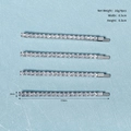 Set of 4 silver rhinestones bobby pins showing dimensions 6.5cm length and 3mm width - Silver Slim Style (HS-J6374S)