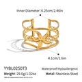 Detalle del brazalete de malla en oro de 18K con motivo de estrella de mar central - Estilo de Estrella de Mar Dorada Calada (YYBL025073)