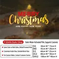 Christmas window sticker size chart for Merry Christmas static cling decals - P-SD446 Horizontal - Merry Christmas Greeting / Small