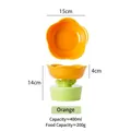 Verhoogde keramische kattenbak in oranje bloemvorm met een diameter van 15 cm - Verhoogde Oranje Bloemenschaal