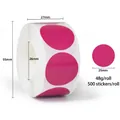 Rolle mit 25mm rosaroten runden Thermoetiketten 500 Stück zur Kategorisierung und Markierung - 25mm 500 Stück/Rolle / Hellrosa