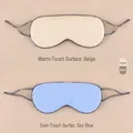 Dual-sided sleep mask with warm cream mesh and cool sky blue silk surfaces - Off-White and Sky Blue