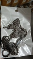 Gun Black White Rhinestone Large Butterfly Style