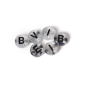 Durchsichtige Acryl-Buchstabenperlen für DIY-Schmuck mit schwarzem Buchstabenaufdruck - Transparent Schwarz