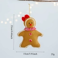 Ornamento peluche omino di pan di zenzero dimensioni 22cm x 15cm per albero di Natale - Omino di Pan di Zenzero Femmina (Fiocco Rosso)