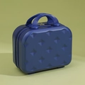 Blue 14-inch hardshell vanity case with geometric texture and double top handles - Sapphire Blue
