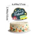 Colorful back to school party cake toppers featuring school supplies and text design - Back to School Large Cake Topper