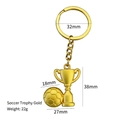 Goldener Fußball-Trophäe Schlüsselanhänger mit 38mm Höhe und 18mm Fußball-Anhänger - X-1451 Fußballpokal Gold