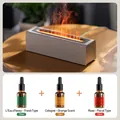 White 3D flame diffuser with three 10ml essential oils in L'Eau d'Issey, Cologne and Rose - DQ711 Square Type / With 3x10ml Essential Oils (Cologne/Floral/Fresh) / White