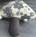 Cute beige polka dot mushroom fabric hair clip with floral patterns for girls - 11# Floral Mushroom Hair Clip