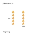 Largas arracadas asimétricas de oro 18k con borla de espiga y diseño de flecha 5cm - Borla de Espiga de Trigo Corta (JDEW2402019)