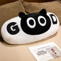 Cuscino di peluche gatto siamese bianco e nero con ricamo della scritta GOOD morbida - Gatto Bianco / 65cm Standard Senza Fodera Interna