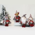 Lot de poupées de Noël en peluche avec Père Noël et élan pour décoration de vitrine - Ensemble de 4