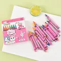 24-count pink box of children's crayons with paper wrappers for kids painting - 24 Colors Pink Box